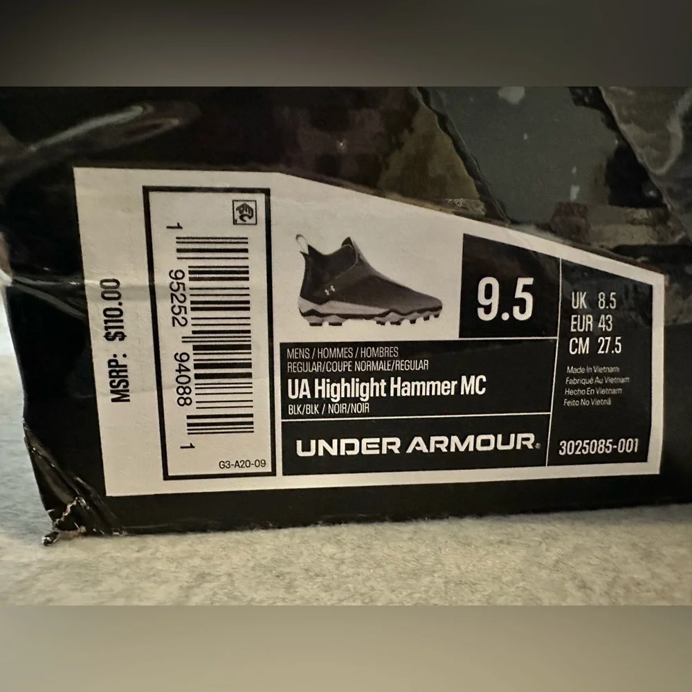 NIB Under Armour Men's Highlight Hammer Mc Football Shoe size 9.5 - Picture 10 of 10